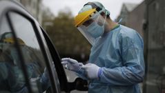 Pruebas del coronavirus. Autocovid del Ventorrillo, en A Coru�a 