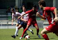Imagen del amistoso celebrado anteayer entre el Cerceda y el Lugo juvenil en Roxo do Pi�eiro (1-1).