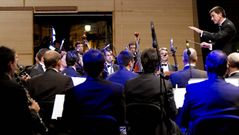 La Banda Municipal, durante su actuaci�n