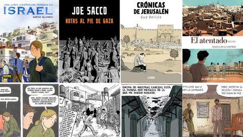 Comics con diferentes aspectos de la situaci�n de Gaza