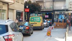 Las obras en el colector mantienen cortado uno de los carriles en la calle Huertas