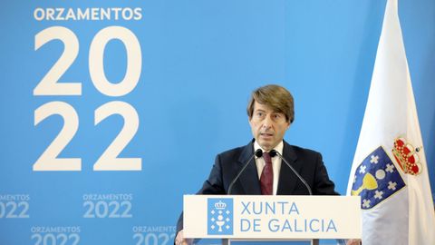 El conselleiro de Facenda, Miguel Corgos, en la presentacin de las cuentas para el 2022
