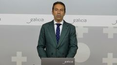 Alfonso Villares cuando anunci� su renuncia como conselleiro do Mar en junio del 2025