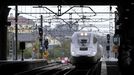 variante pajares.Uno de los trenes de la l�nea de alta velocidad entre Asturias y Madrid, en la estaci�n de Oviedo