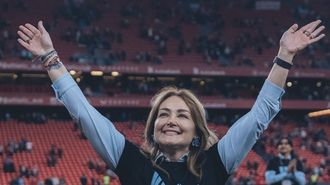 La presidenta del Celta, Mari�n Mouri�o, tras la clasificaci�n europea.