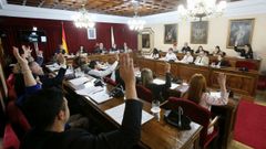Imagen de un momento del pleno ordinario celebrado en Lugo.