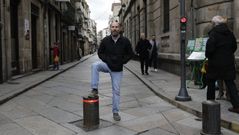 Gonzalo P�rez J�come, alcalde de Ourense, el d�a que orden� bajar los bolardos