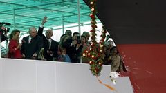 Imagen del a�o 2003, durante la botadura de la fragata Blas de Lezo en la entonces Izar