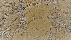 La m�moa de As Naias figura en el centro de esta imagen a�rea realizada con tecnolog�a lidar. El c�rculo que rodea el t�mulo megal�tico, en la parroquia de Bulso, tiene unos 43 metros de di�metro 