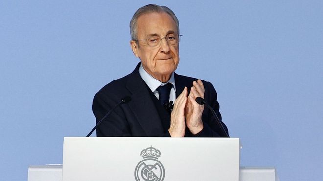 Florentino P�rez, durante una asamblea del Real Madrid.