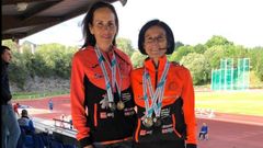 Aida Fern�ndez y Luz Dom�nguez, atletas del Burgas.