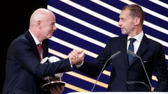 Infantino (izquierda) y Ceferin, durante un acto, en una imagen de archivo