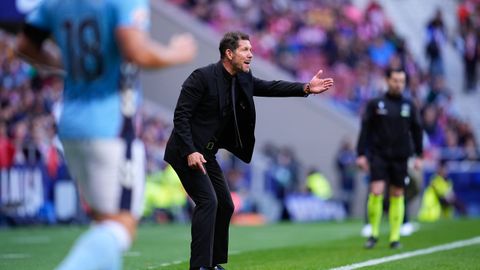 El entrenador del Atl�tco de Madrid, Diego Pablo Simeone, durante el duelo ante el Celta.