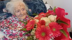 Mercedes Collazo, en una imagen tomada el pasado febrero, cuando cumpli� los 106 a�os