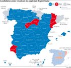 Candidatura m�s votada en las capitales de provincia