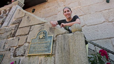 Placa conmemorativa de la primera estancia del rey en la Casa de O Sear