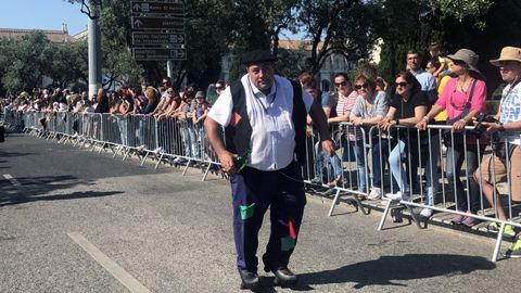 El personaje del borracho durante el desfile de la M�scara Ib�rica en Bel�m