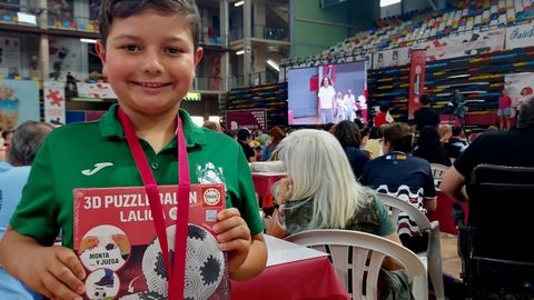 Julen Gonz�lez, tras quedar bronce en el Campeonato de Espa�a de Puzzles
