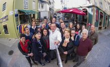 La candidatura del PSOE, que ayer se present� arropada por Besteiro y Sant�n. 