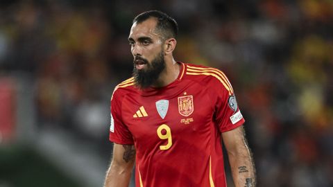 Borja Iglesias, en uno de los compromisos con la seleccin espaola del pasado octubre.