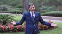 El presidente del Gobierno, Pedro Snchez, en el palacio de Marivent, en Mallorca, d onde despach con el rey Felipe VI.