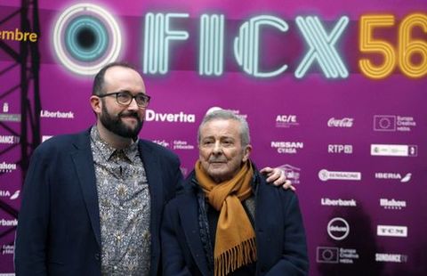 Juan Diego junto a Alejandro D�az Casta�o, director del FICX