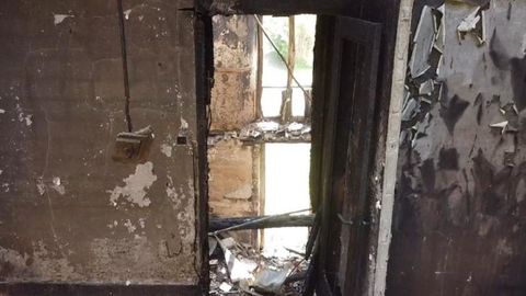 Interior de la Casa de Vila, que ardió en Mugardos