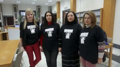 Fany G�mez, Roc�o Garc�a, Silvia Rico y Rosa Mouriz, empleadas de la biblioteca de Ferrol