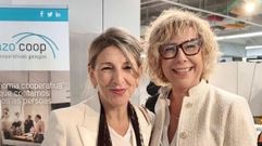 La ministra y vicepresidenta Segunda, Yolanda D�az, con Natali Asorey, de Colaxe