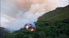Im�genes del incendio de la sierra de O Courel�