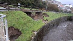 Da�os de la borrasca Joseph en el paseo fluvial de Chantada