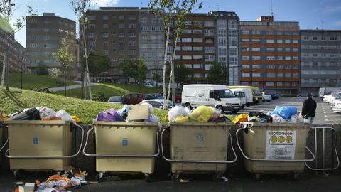 Basura acumulada en la ciudad durante el conflicto de la basura.