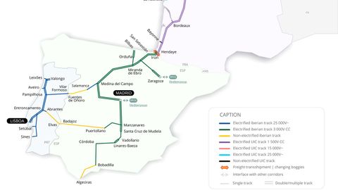 Mapa oficial de Atlantic Corridor, que gestiona la circulaci�n de mercanc�as ferroviarias