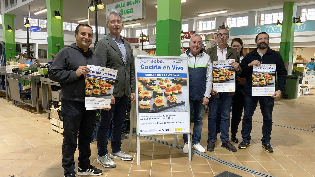 El Obradoiro de Hostelaría se alía con el mercado de O Grove para cocinar en vivo sus productos