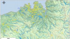 Mapa con los cauces fluviales que atraviesan la comarca coruesa y betanceira