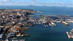 Vista a�rea del puerto de Vigo.