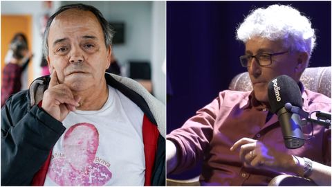 A la izquierda, Caita Brava y a su lado David Fernndez participando en el pdcaste en el que record su encuentro con el artista herculino.