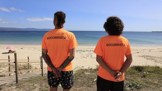 El servicio de socorrismo, este verano, en la playa de Langosteira.