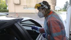 Pruebas del covid en el hospital cl�nico de Santiago