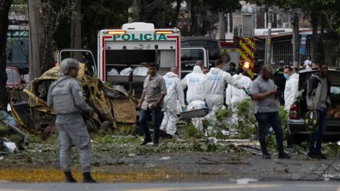 Imagen del lugar del atentado perpetrado en la ciudad colombiana de Cali