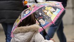 Lluvia Gij�n Asturias.Paseantes en Gij�n