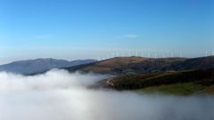 Foto del parque eólico de Ruña en Mazaricos
