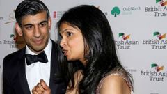 Rishi Sunak y su mujer, en febrero del 2022.