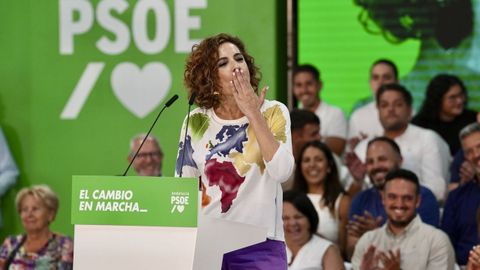 María Jesús Montero, vicepresidenta del Goberno y candidata del PSOE-A a la Junta de Andalucía, el sábado en Jerez de la Frontera.