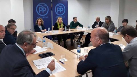Teresa Mallada y Mercedes Fern�ndez en una reuni�n de la directiva del PP de Asturias