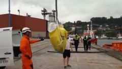 Rescate de la tortuga boba de 150 kilos en El Musel