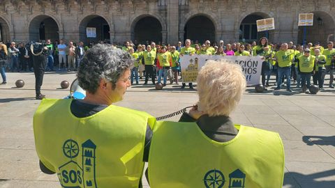 La manifestación terminó delante del Concello