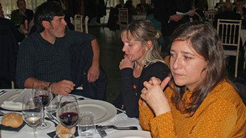 A la izquierda, el representante de la bodega de Taboada Castrofiz, una de las premiadas en Aosta