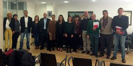 Marisol Rey, primera por la izquierda, en la reuni�n de Ribadesella.