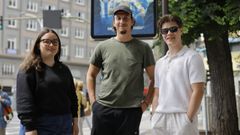 Los estudiantes Tamara Milovanovic, Giorgos Deligiannis y Benedikt B�ttel